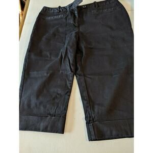 Worthington Black Casual Cuffed Capri Pants Size 8 Modern Fit